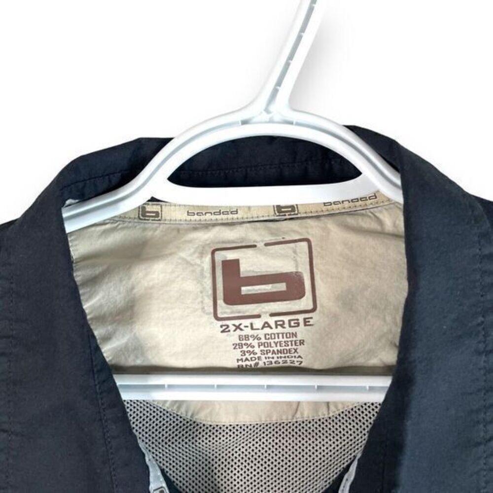 Banded Vented Outdoor Button Up Shirt Mens‎ 2XL Black Long Sleeve Cotton Blend - Picture 4 of 4